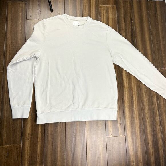 Club Monaco 85 size XL White Ivory Beige Gray Sweatshirt Comfy Cozy Pullover Top - Picture 1 of 10